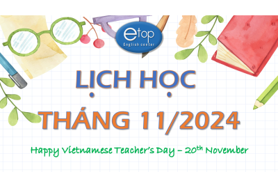 LỊCH HỌC THÁNG 11/2024